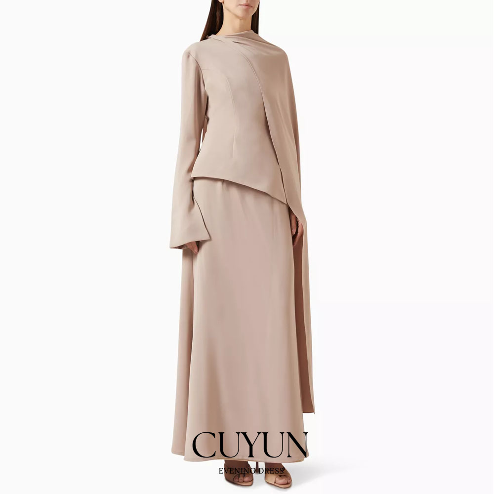 Women'S Formal Wear Wedding Guest - CUYUN personnalisé kaki modeste cheville longueur