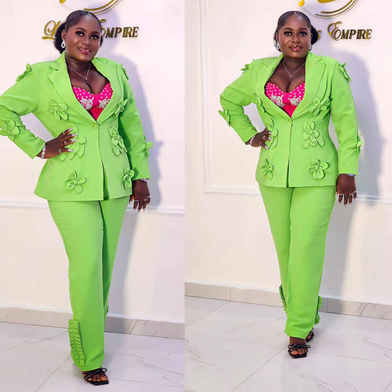 Women'S Formal Wear Plus Size - Grande taille vert femmes Blazer ensembles