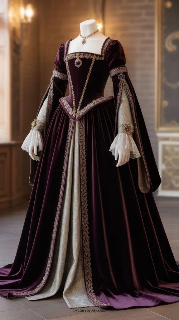 Vintage Women'S Formal Wear - Vintage duchesse violet robe de bal