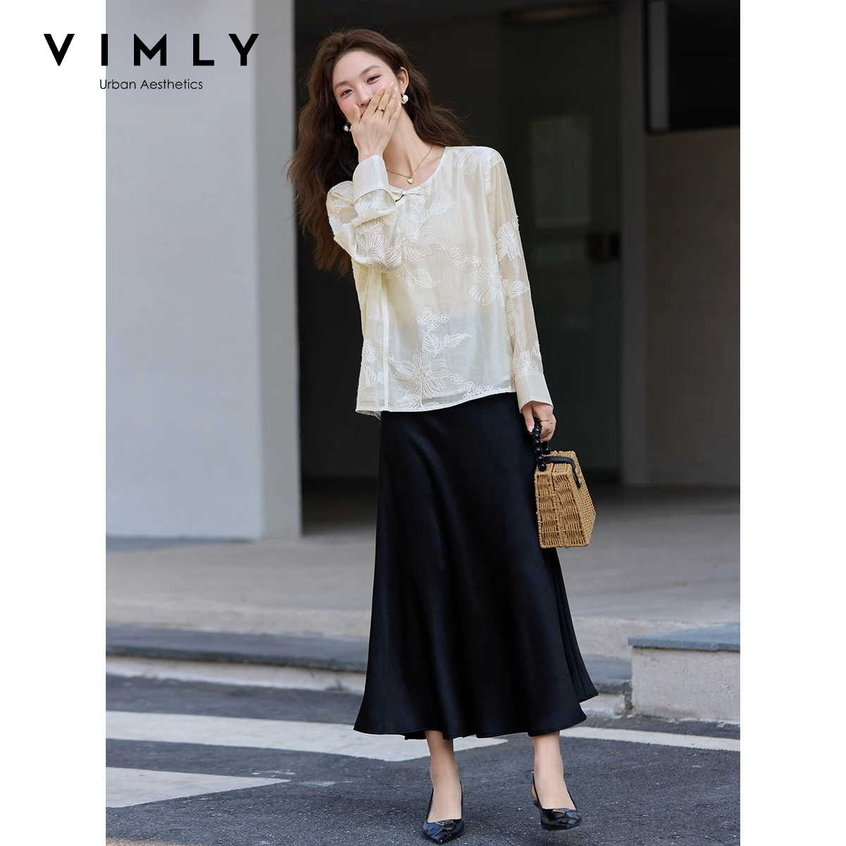 VIMLY Blouse en Chiffon Brodé  - Women'S Formal Wear Blouse avis et prix