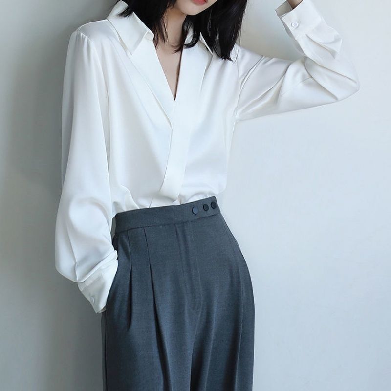 Gidyq-Chemises noires en mouss - Women'S Formal Wear Blouse avis et prix