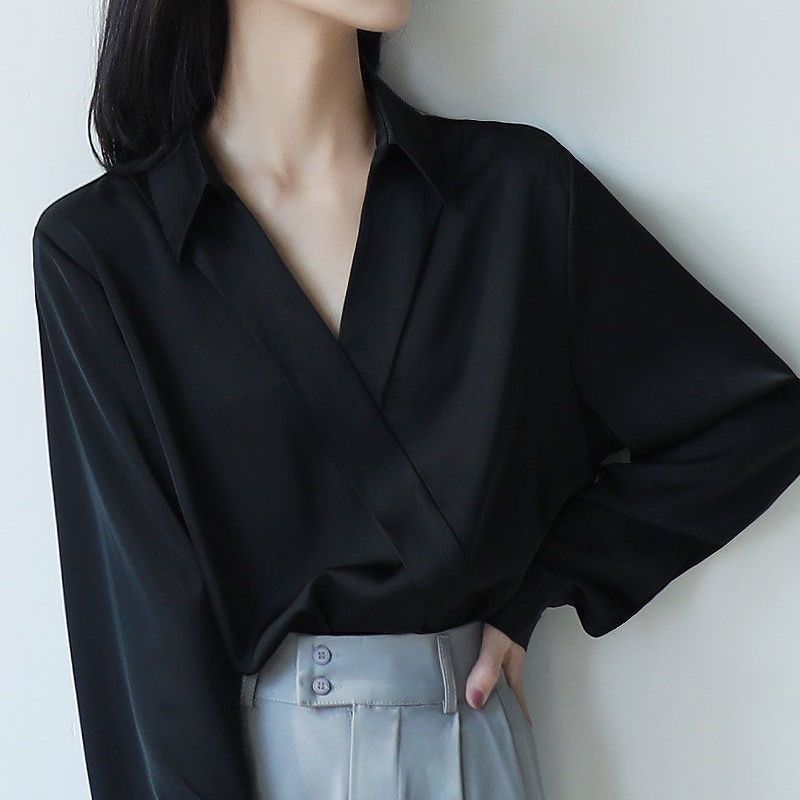 Gidyq-Chemises noires en mouss - Women'S Formal Wear Blouse avis et prix
