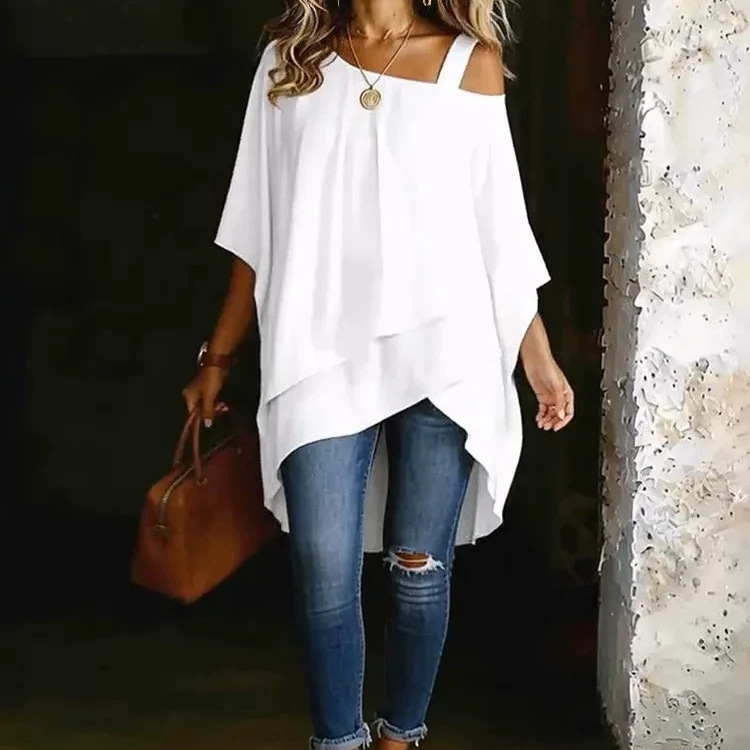 Chemisier décontracté asymétri - Women'S Formal Wear Blouse avis et prix