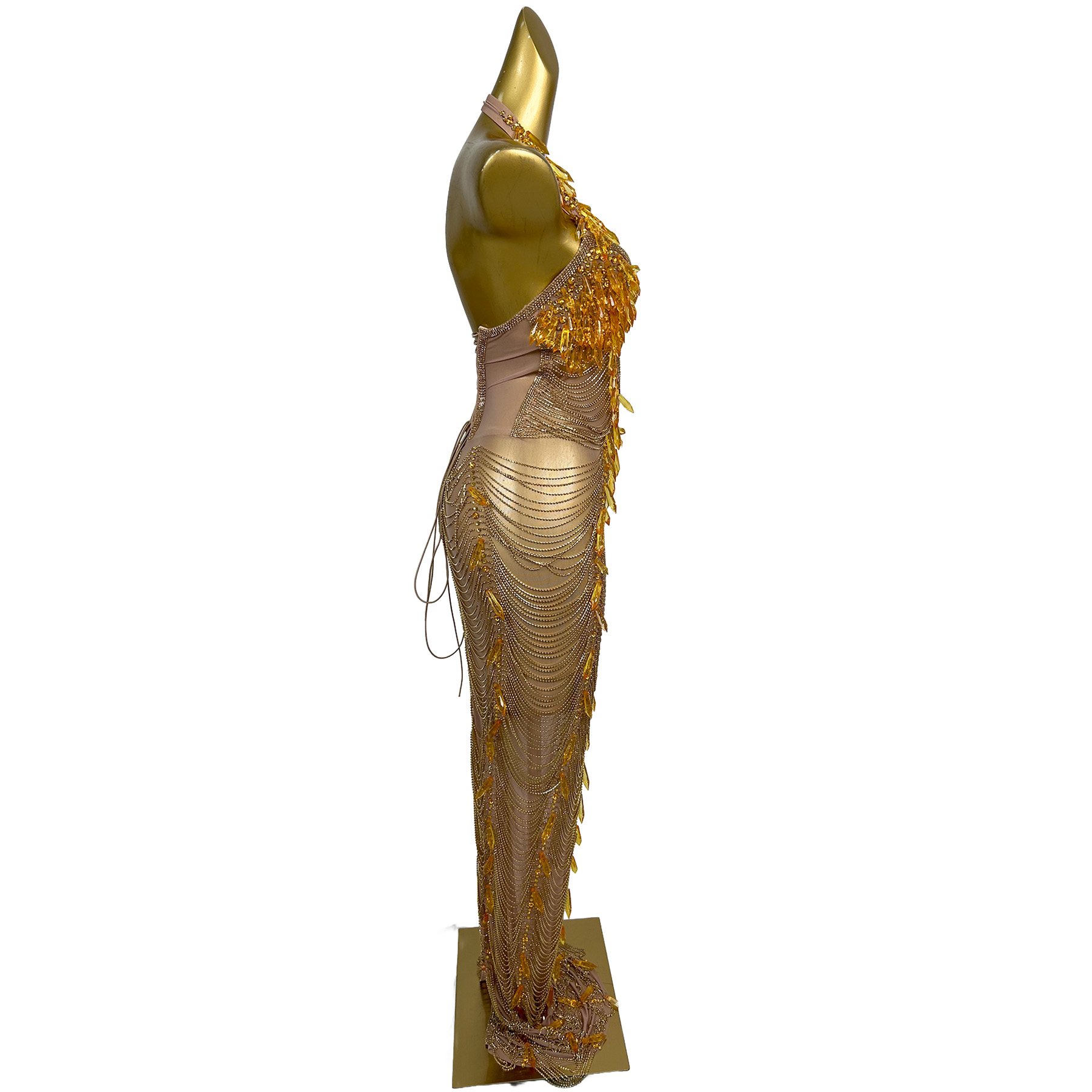 Robe longue de soirée dorée do - Women'S Formal Wear Plus Size avis et prix