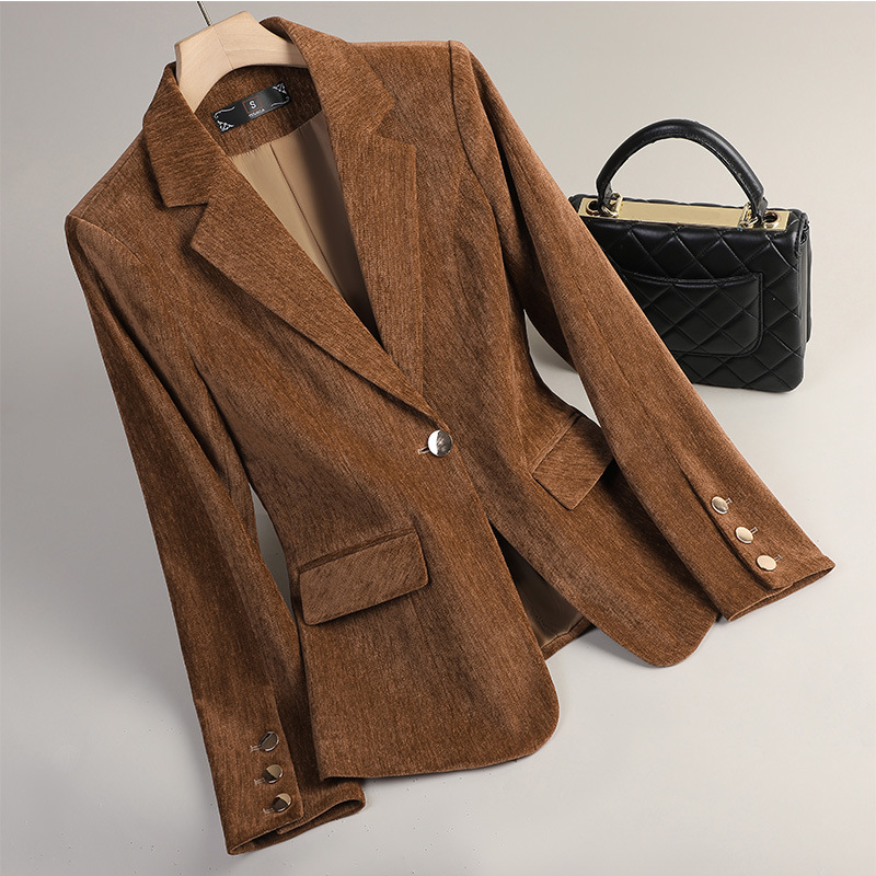 Blazer en velours jaune or pou - Women Formal Wear Blazers avis et prix