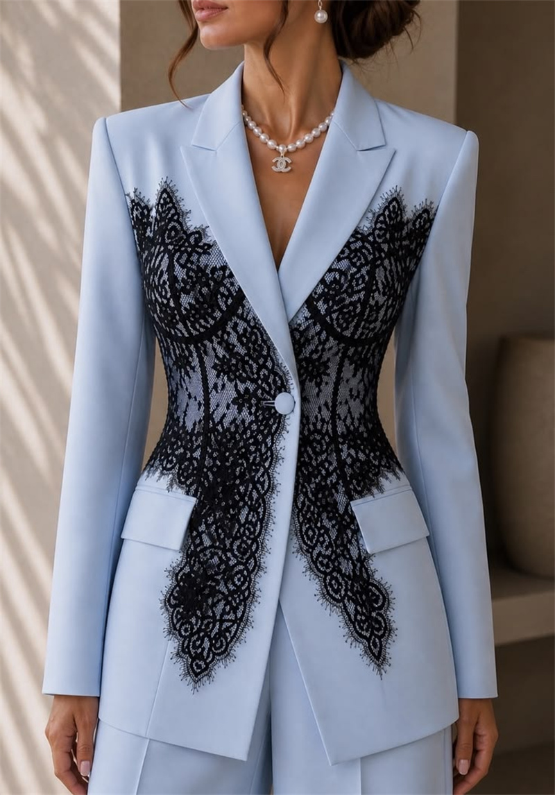 Ensemble de costumes bleus pou - Women Formal Wear Coat avis et prix