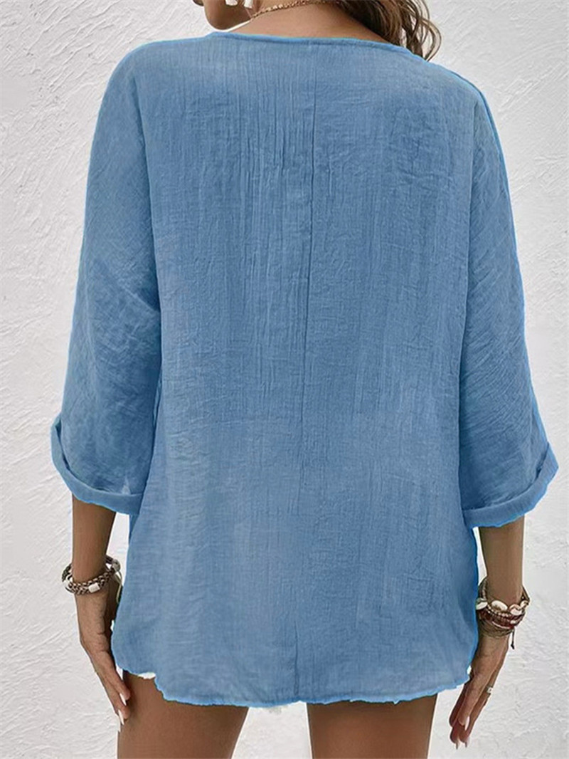 Chemisier uni à boutons élégan - Women'S Formal Wear Blouse avis et prix