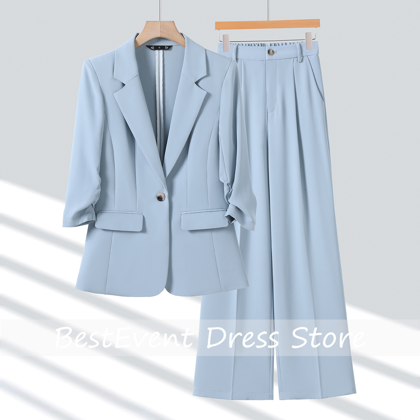Veste de costume bleu clair po - Blazer Set Women Formal avis et prix