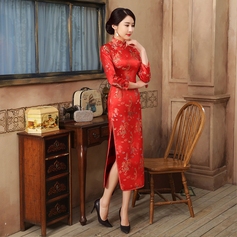 Cheongsam à manches longues en - Formal Wear For Women Xl avis et prix