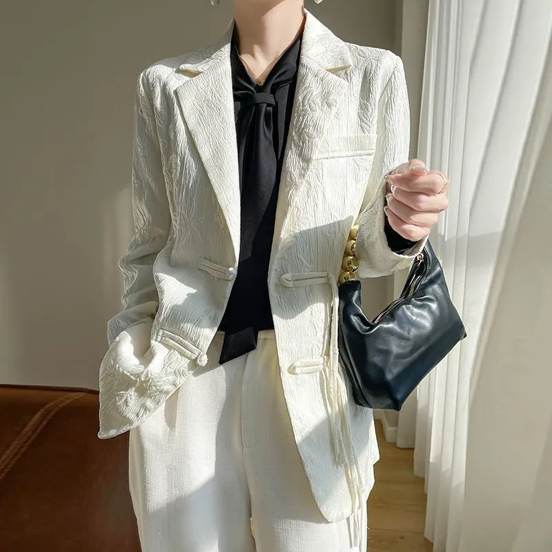 Blazer blanc texturé pour femm - Women Formal Wear Blazers avis et prix